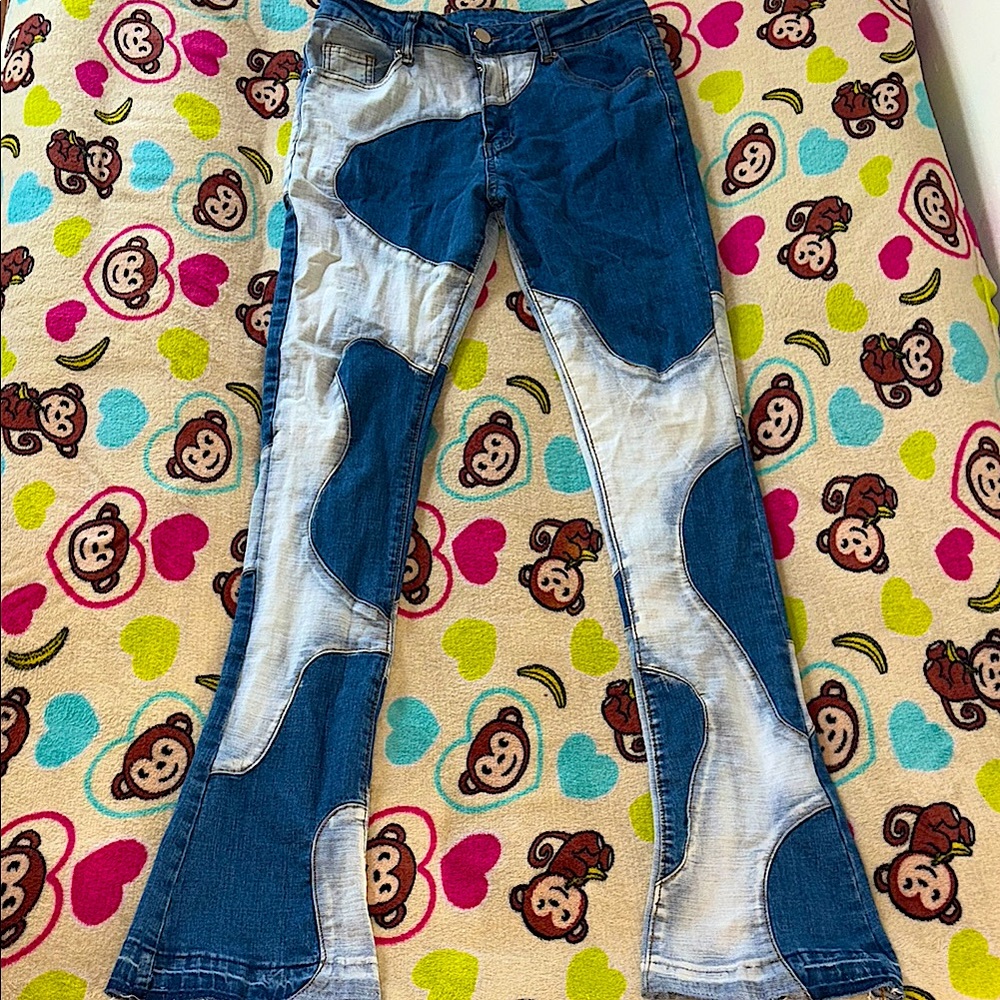 Stylish Blue and Gray Women's Jeans